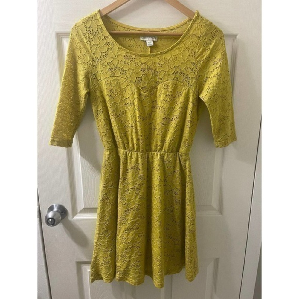 Cotton On Yellow Lace Short Sleeve Dress Size Small